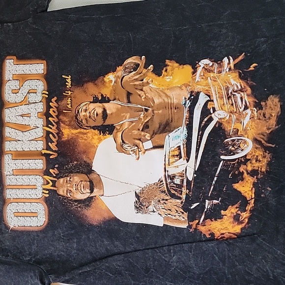 Outcast Ms. JACKSON Distressed / Acid Wash Tee - Picture 1 of 7